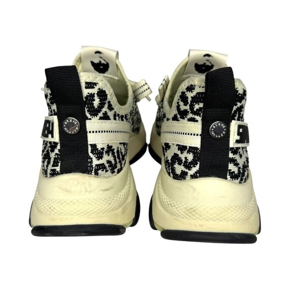 Womens Steve Madden Maxima Leopard Shoes Sneakers Womens Size 8 Black White - Picture 4 of 5